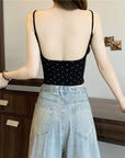 Emerson Low Back Buit-In Bra Polka Top