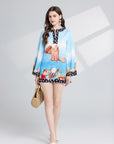 Zuri Retro Style Printed Short Dress
