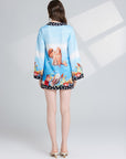 Zuri Retro Style Printed Short Dress