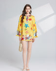Zuri Retro Style Printed Short Dress