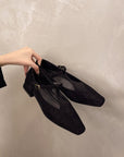 Black Pullback Sling Mules
