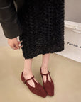 Wine Red Pullback Sling Mules