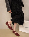 Wine Red Pullback Sling Mules