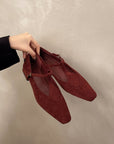 Wine Red Pullback Sling Mules