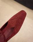 Wine Red Pullback Sling Mules