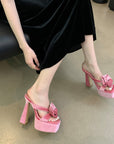 Hyacinth Rose Detail Platform Heels