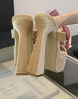 Hyacinth Rose Detail Platform Heels