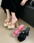 Hyacinth Rose Detail Platform Heels
