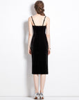 Elora Velvet Slit Corset Dress
