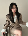 Knit Pseudo short Shirt Dress