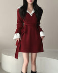 Knit Pseudo short Shirt Dress
