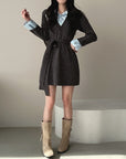 Knit Pseudo short Shirt Dress