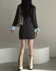 Knit Pseudo short Shirt Dress
