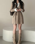 Knit Pseudo short Shirt Dress