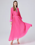 Heather Pleated Luxe Maxi Dress