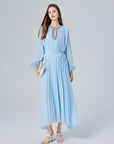 Heather Pleated Luxe Maxi Dress