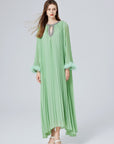 Heather Pleated Luxe Maxi Dress