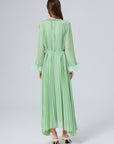 Heather Pleated Luxe Maxi Dress