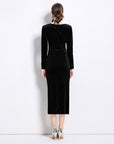 Heidi Polka Velvet Midi Dress
