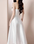 White strapless dress with floral details