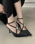 YSL Harlow Crystal Embellished Satin Pumps