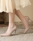 Beige High Heel Stilettoes