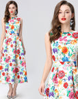 Gabriella Floral Dress-White