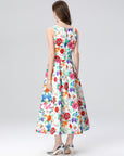 Gabriella Floral Dress-White