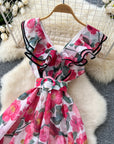 Maya Ruffled Sleeve Floral Dress