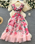 Maya Ruffled Sleeve Floral Dress