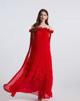 Chiffon sexy long dress rose stereoscopic maxi dress