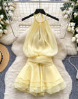 Aisha Halter Ruffle Dress