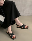 Black Criss Cross Slingback Flats
