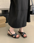 Black Criss Cross Slingback Flats