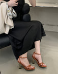 Saint Laurent Open Toe High Heels Pattern 1