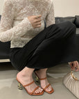 Saint Laurent Open Toe High Heels Pattern 2