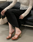 Saint Laurent Open Toe High Heels Pattern 2