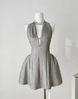 Anahi Pleated Backless Dress