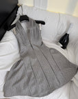 Anahi Pleated Backless Dress