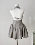 Anahi Pleated Backless Dress