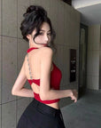 Noelle Halter Embellished Neck Built-In Top