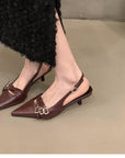 zara style 3 strap sling back kitten heels