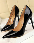 Sleek glossy pumps with a polished finish and classic pointed silhouette. Perfect for office chic, formal events, or evening elegance. Available in sizes 34–43. Step into shine and sophistication—shop now!