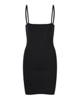Sandro Black Sleeveless knit dress with button details with Slip dress for lining