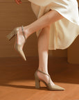 Avery Criss Cross Block Heels