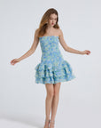 Marylene Floral 3D Folds Mini Dress