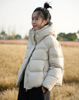 puffer bomber jacket with hoodie for winters