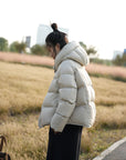 puffer bomber jacket with hoodie for winters