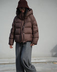 puffer bomber jacket with hoodie for winters