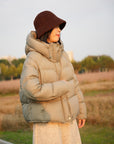 puffer bomber jacket with hoodie for winters